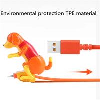 Kabel Micro-USB Anjing Lucu Pengisi Daya Cepat 3A Laris Manis, Kompatibel dengan Ponsel, Kabel Data Daya