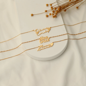 ของขวัญวันวาเลนไทน์ lateefah ทองเคแท้18K เครื่องประดับชื่อคู่สร้อยคอสอง<span class=keywords><strong>ชื่อ</strong></span>ส่วนบุคคล - Product Image 3