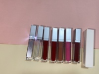 Vente en gros de gloss à lèvres LED mat argenté 7 ml, label privé, sans cruauté, vegan, rouge à lèvres liquide avec miroir