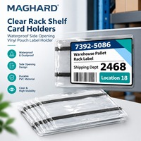 Porte-étiquettes magnétique transparent en PVC pour rayonnages d'entrepôt, bacs à palettes et signalisation d'inventaire