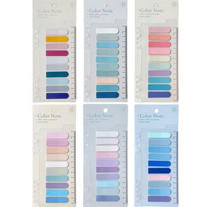 Morandi Color PET Index Paste Writable Custom Book <b>Label</b> Students Tear-Notepad Self-Adhesive Transparent Tabs School Use - Product Image 1
