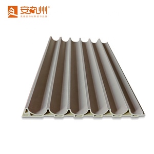 Trang Trí Nội Thất Hiện Đại Sóng Không Thấm Nước Thiết Kế PVC Lớp Phủ Sóng Tường Ốp WPC 3D Bên Trong Arc Fluted Slat Tích Hợp - Product Image 1