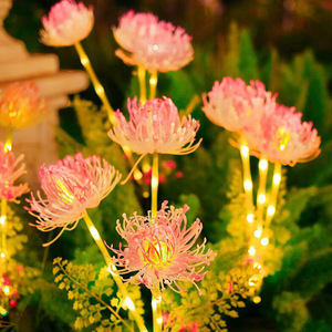 Lámpara <span class=keywords><strong>Solar</strong></span> LED para Jardín con Forma de Lirio Araña Rojo, de Acero Inoxidable IP65, para Decoración de Patio y Césped - Product Image 4