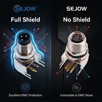 Sejow M8 3Pin 4Pin PCB IP67 Blindado M8X1mm Codificación A Chapado en Oro OEM Personalizado
