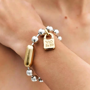 Solicite el Catálogo: Brazalete de Corazón Novedad, Joyería al por Mayor, Regalo para Mujer, Diseño de Oso de Peluche Bicolor - Product Image 1
