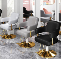 Chaise de salon de coiffure ergonomique en cuir synthétique noir mobilier de salon de coiffure durable