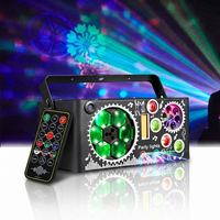 Lumière de disco DJ 7-en-1, laser LED d'intérieur, GOBO, lumières décoratives de vacances, télécommande, activation sonore, RGB, Auto/DMX512, carnaval, festival