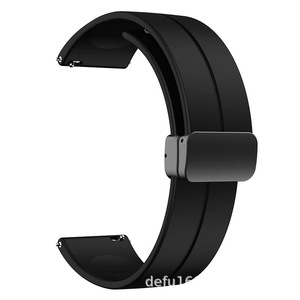 Nouvelle Arrivée Bracelet de Montre en Silicone à Boucle Magnétique Pliable pour Samsung pour <span class=keywords><strong>Huawei</strong></span> <span class=keywords><strong>Watch</strong></span> 5 Pro Compatible Universel Largeur de Bande 20mm/22mm - Product Image 1