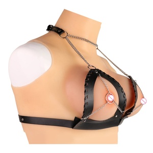 PU Leather Sexy Bra With Nipple Clamps SM Sex <b>Toy</b> Lingerie <b>for</b> Women Breast Bondage - Product Image 5