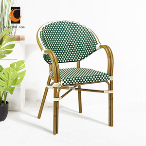 Factory Direct Selling Retro Outdoor Plastic Rope Rattan Weave Garden Dining Chair Leisure Armchair