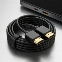 Cable Ultra Delgado 2.0 4K 60Hz OD3.2mm, Cable de Alta Velocidad con Revestimiento de Nailon Trenzado y Chapado en Oro para PS5, Xbox, TV, Monitor, PC, 1M