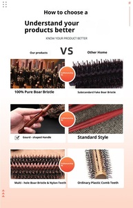 <span class=keywords><strong>Brosse</strong></span> <span class=keywords><strong>à</strong></span> cheveux résistante <span class=keywords><strong>à</strong></span> la chaleur de qualité supérieure avec des poils de sanglier naturels, manche en bois pour volume et brillance - Product Image 6