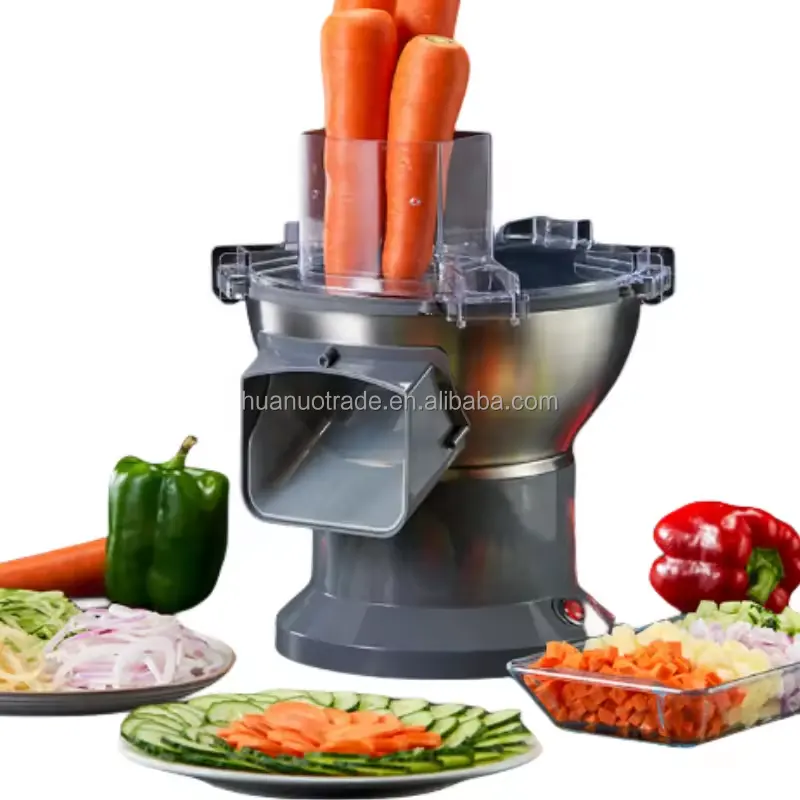 Affettatrice per frutta e verdura elettrica in acciaio inossidabile per affettare carote con cipolla e cetriolo