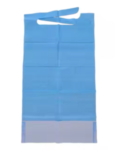 Bib gigi sekali pakai medis, kertas 1 Lapis + Film PE Dental Bib dengan dasi dan saku - Product Image 2