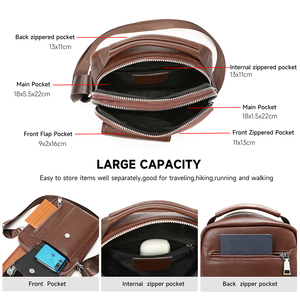 MARRANT-Petit sac à bandoulière en <span class=keywords><strong>cuir</strong></span> pour <span class=keywords><strong>homme</strong></span>, sac à bandoulière en <span class=keywords><strong>cuir</strong></span> véritable - Product Image 5