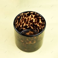 Échantillons gratuits Bougies parfumées de luxe Parfum d'intérieur Pots de bougies en verre imprimé léopard Coffret cadeau Bougie d'aromathérapie