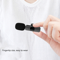Microphone cravate sans fil à clip pour smartphones iPhone et Android - Rechargeable, réduction de bruit, lumières LED, portée 10m