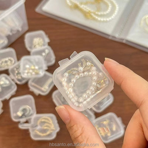 Cajas pequeñas, caja cuadrada de plástico transparente, caja de almacenamiento de joyas, contenedor de acabado, caja de almacenamiento de embalaje para pendientes - Product Image 4