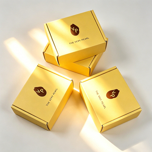 Luxury Custom Logo <b>Yellow</b> Mailer Box Corrugated Shipping Packaging Small Business Subscription Box Jewelry Pearl - Product Image 1