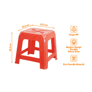 Modern Eco-Friendly PP Plastic Square <b>Stool</b> Ottoman Stackable Lightweight Durable Adjustable Height <b>Storage</b> Portable Design - Product Image 6
