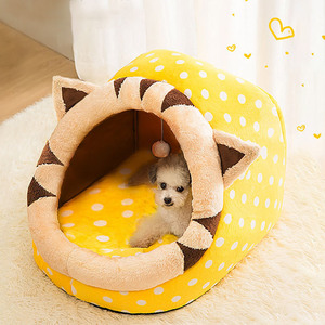 Cama <span class=keywords><strong>de</strong></span> invierno <span class=keywords><strong>para</strong></span> <span class=keywords><strong>perros</strong></span> y gatos Villa Cama ecológica <span class=keywords><strong>de</strong></span> <span class=keywords><strong>tela</strong></span> sólida <span class=keywords><strong>para</strong></span> mascotas Casa semicerrada plegable Lavable <span class=keywords><strong>para</strong></span> <span class=keywords><strong>perros</strong></span> y gatos - Product Image 4
