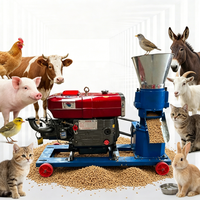 Broyeur d'aliments pour animaux en gros, nouveau design, granulateur de granulés de poulet avec moteur diesel intégré pour usage domestique
