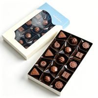 Boîte d'emballage personnalisée en gros avec fenêtre transparente pour bonbons, chocolats et barres chocolatées aux fraises, avec couvercle transparent