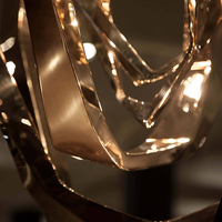 Luminaire suspendu géométrique en acier, style moderne minimaliste et luxueux, pour hall d'hôtel, îlot de cuisine, salle à manger, décoration intérieure