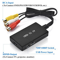 Adaptador de Audio y Video RCA Compuesto CVBS 3 RCA a HDMI Hembra, Escalador 1080P para Reproductor de VHS, VCR, DVD, PS2, PS3, Xbox