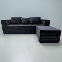 Canapé sectionnel incurvé moderne en chenille et velours, compressé sous vide, pliable, idéal pour appartement