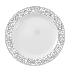 <span class=keywords><strong>Assiettes</strong></span> noires avec anneau doré, set d'<span class=keywords><strong>assiettes</strong></span> jetables, verres à vin à bord doré, couteaux, serviettes - Product Image 4