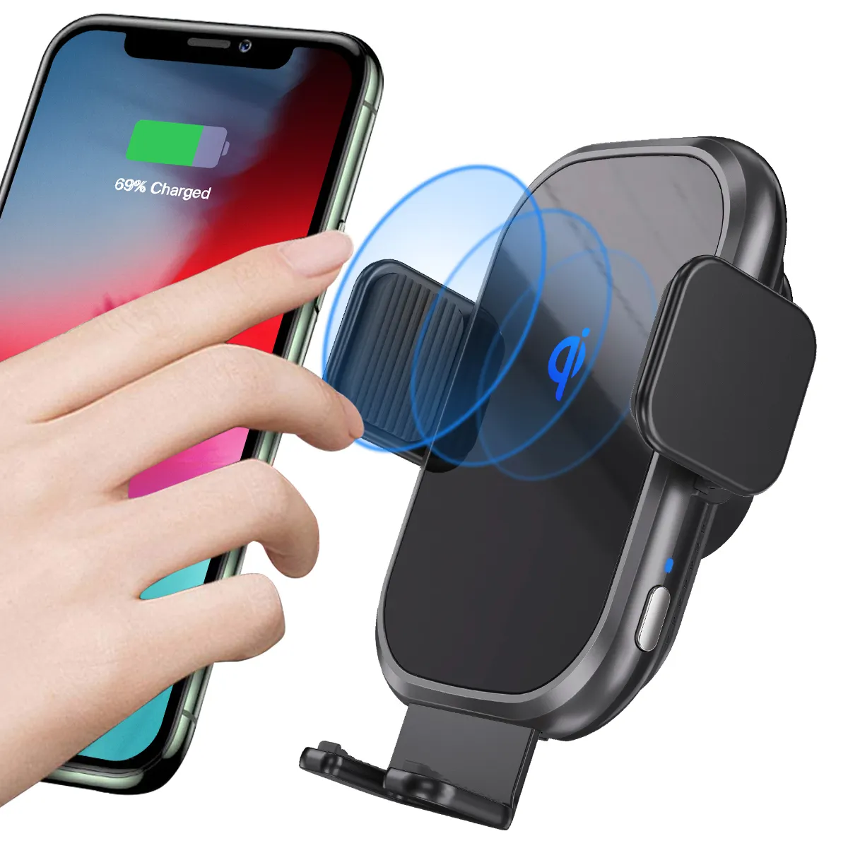 Wholesale 15W Fast Qi Kc Wireless Car Charger Phone Holder Car Automatic Sensor Wireless Phone Charger For iPhone Android