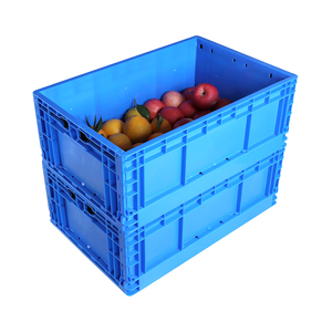 Caja de almacenamiento plegable de plástico al por mayor caja móvil de rotación de plástico caja de plástico plegable con tapa - Product Image 1