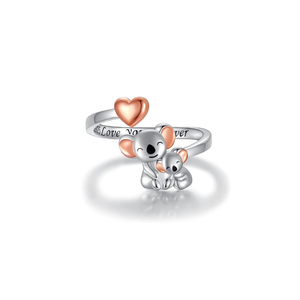 Anillo de plata de ley S925 para mamá, joyería de animales para madre, hija, Nana, mujeres, oso Polar, Panda, conejito, pingüino, anillos ajustables - Product Image 4