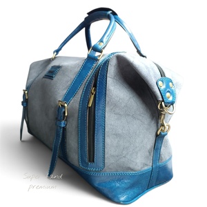 Bolsa de Viaje de Lona de Cuero Genuino Personalizada, Bolsa de Fin de Semana, Bolsa de Gimnasio Impermeable al por Mayor, OEM - Product Image 3