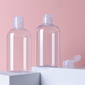 Spot Transparent Luxe <span class=keywords><strong>Minimaliste</strong></span> Cosmétiques Rond Shampooing Corps Lait Presse Flip En Plastique Pompe Tête Bouteilles - Product Image 4