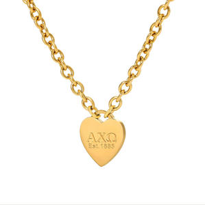 Collier avec pendentif en forme de cœur en acier inoxydable, ChiO <span class=keywords><strong>Kappa</strong></span> Alpha Theta Tri Delta AO Pi, cadeaux de sororité, bijoux grecs pour femmes NPC - Product Image 6