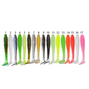 Fishing supplier high quality luminous silicon soft worm bait plastic swim lure fishing jig head