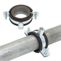 Collier de serrage robuste en acier inoxydable avec revêtement en caoutchouc EPDM pour tuyau d'eau, support mural, taille métrique personnalisée OEM