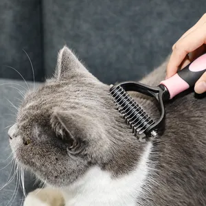 New Arrival OEM Stainless Steel Dog Hair Removal Pet Brush Dog Grooming Cleaning Slicker Deshedding Brush Pet Dog Comb