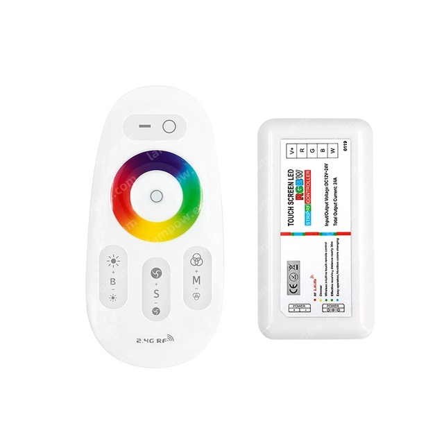 Hot Selling Wireless 6A RGBW LED Controller Full Touch Screen DC12V DC24V RF2.4G Remote Control for LED Strip Light 4 Channels