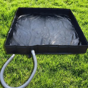 Foldable Square PVC Water Tank 104x104x13cm With Hose For Outdoor Use <b>Storage</b> Washing <b>Shower</b> Pool - Product Image 2