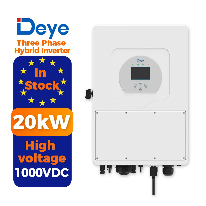 Deye SUN-20K-SG01HP3-EU-AM2 20kw High voltage hybrid inverter eu deye 20kva wifi hybrid solar inverter for EU house