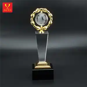 Groothandel Creatieve K9 Crystal Metal Crystal Trofee Awards Custom Relatiegeschenk 3d Laser Engrving Crystal Trofeeën