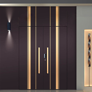 Puerta Doble de Aluminio de Diseño Personalizado a Precio de Fábrica en China, Estilo de <span class=keywords><strong>Entrada</strong></span> para Sala de Estar, <span class=keywords><strong>Entrada</strong></span>, Uso en Hoteles al Aire Libre - Product Image 2