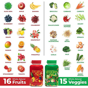 Cápsulas de suplemento de alimentos integrales de etiqueta privada OEM superalimento para adultos y niños con fibra dietética de frutas y verduras - Product Image 2