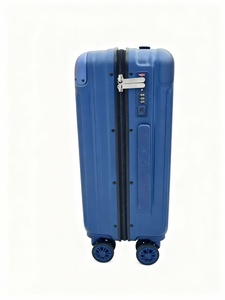 New Style <b>Plastic</b> Frame Zipper <b>Suitcases</b> With Eight Wheels Aluminum Trolley Handle And Base Matching Body Color For Travel - Product Image 4