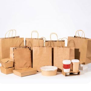 Bolsa de Papel Kraft de Materiales Reciclados y Compostables para Comida Rápida para Llevar con Asas, Logotipo Personalizado, Bolsa de Transporte para Restaurante - Product Image 4
