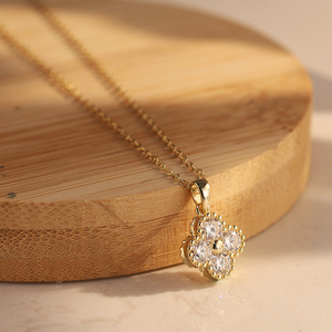 SS MON14 Custom Ins Style Moissanite Clover Jewelry Set Necklace Earrings <strong>Bracelet</strong> 925 Sterling Silver Elegant <strong>Matching</strong> Design - Product Image 5