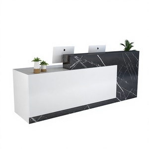 Free Logo MF Modern <b>Small</b> Marble and Stainless Steel Hospital Front Counter Office Reception <b>Desk</b> Storage Commercial Use - Product Image 3